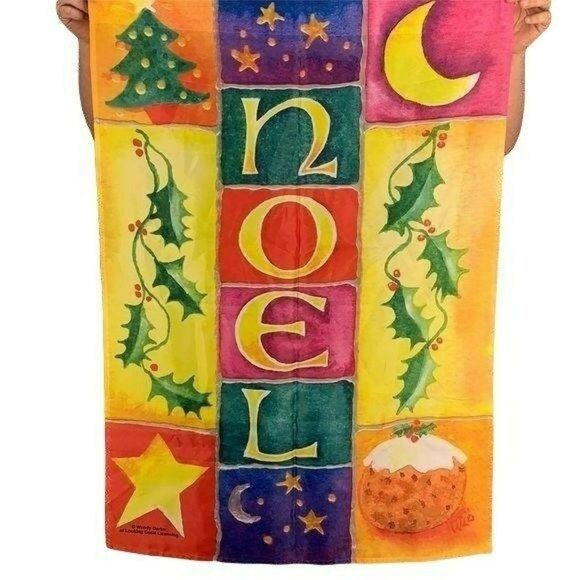 Wendy Darker Noel Christmas Outdoor Multicolored 39.5x28 Yard Flag - Picture 1 of 7